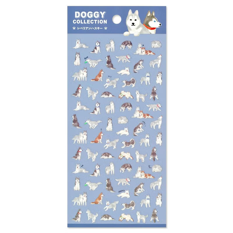 MIND WAVE Doggy Collection Sticker Sheet - Siberian Husky