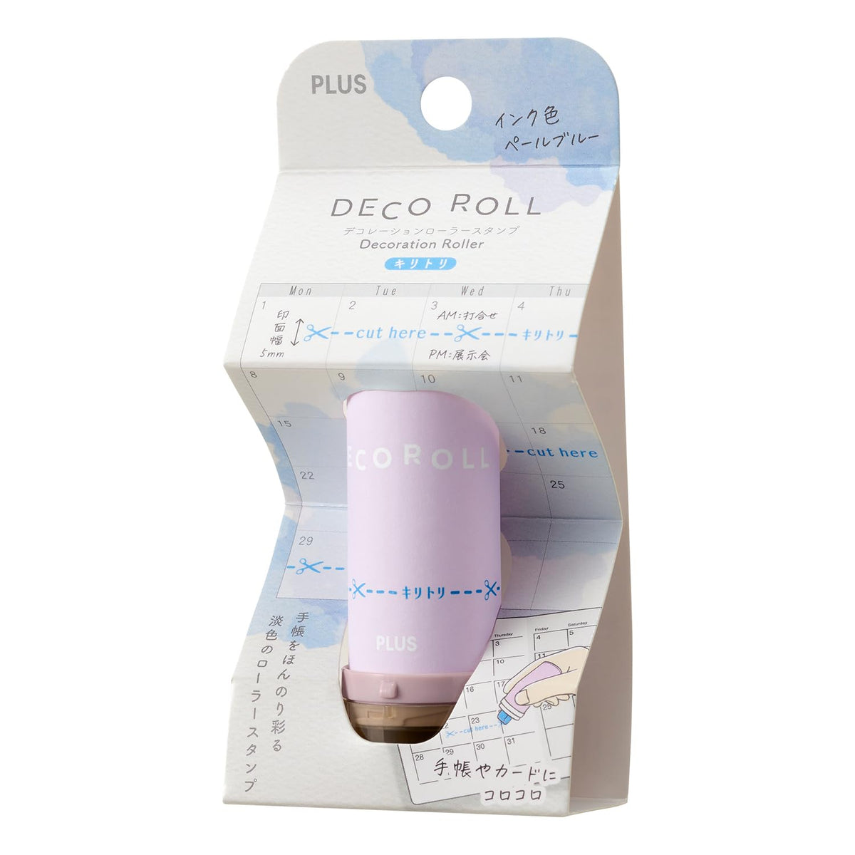 PLUS Deco Roll Decoration Roller Stamp 5mm - Cut Line (Pale Blue)