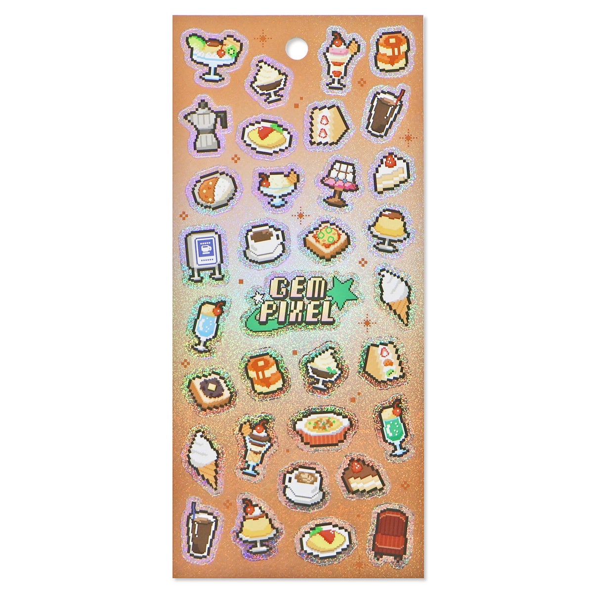 MIND WAVE Gem Pixel Sticker Sheet - Retro Kissaten