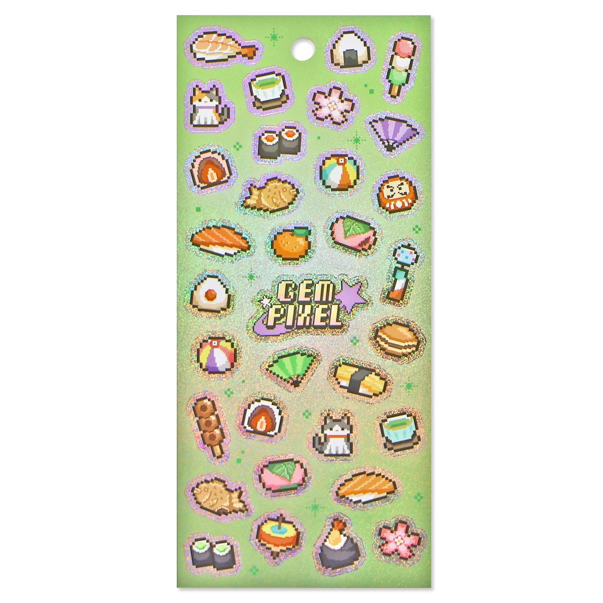 MIND WAVE Gem Pixel Sticker Sheet - Japanese Motifs
