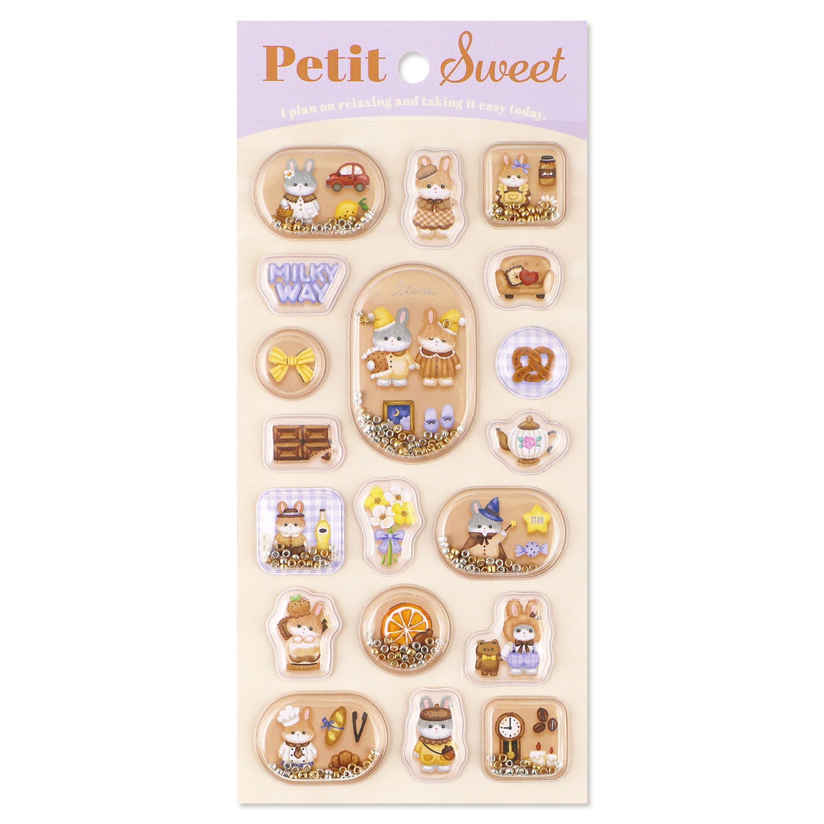 MIND WAVE Petit Sweet Sticker Sheet - Sleepy Rabbit