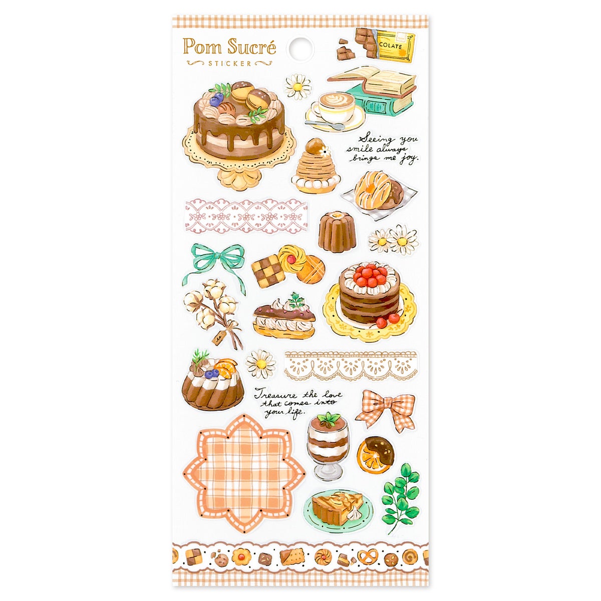 MIND WAVE Pom Sucré Sticker Sheet - Brown