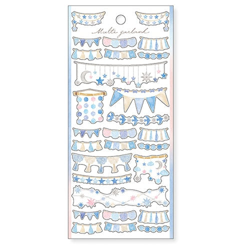 MIND WAVE Multi Garland Sticker Sheet - Blue