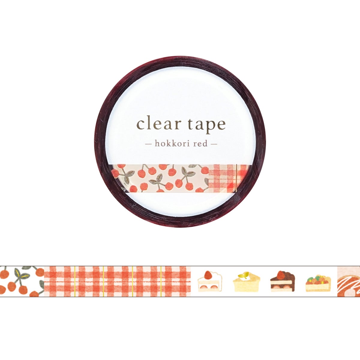 MIND WAVE Clear Tape 7mm - Hokkori Red