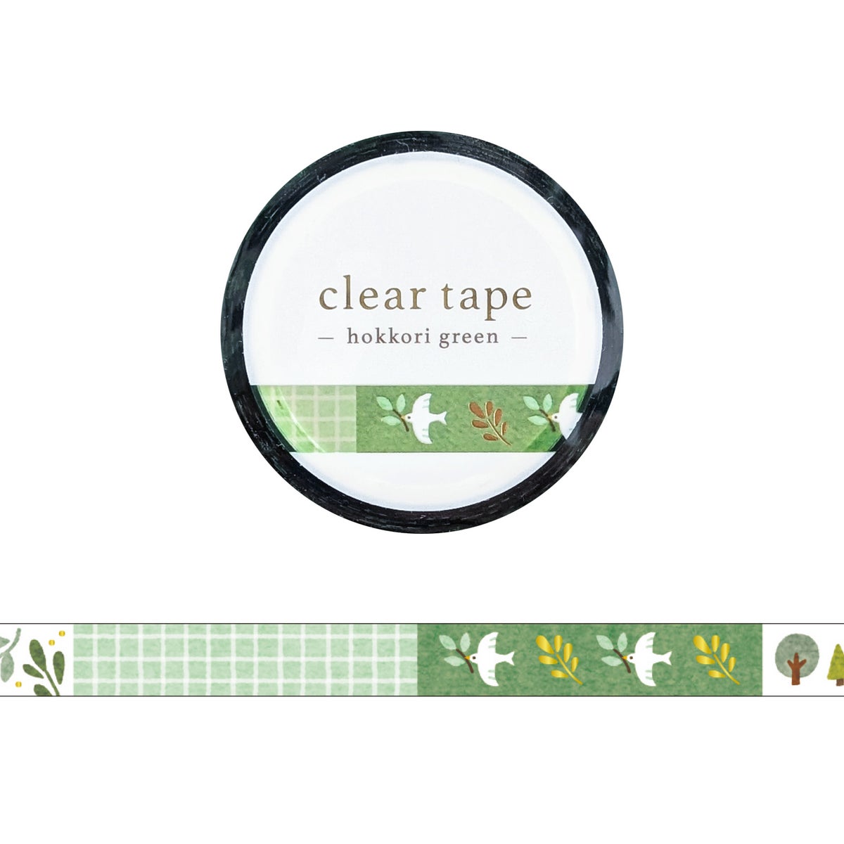 MIND WAVE Clear Tape 7mm - Hokkori Green