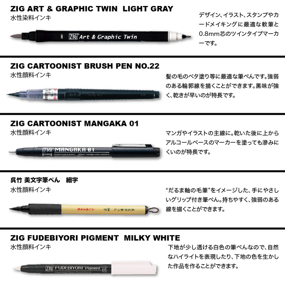 Kuretake ZIG ILLUSTRATION BASIC SET2 IKTB21/5V