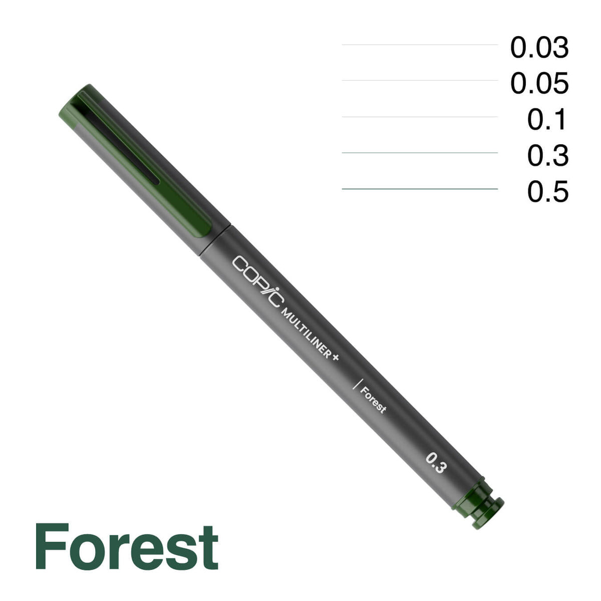 .Too COPIC MULTILINER PLUS Forest - tip sizes