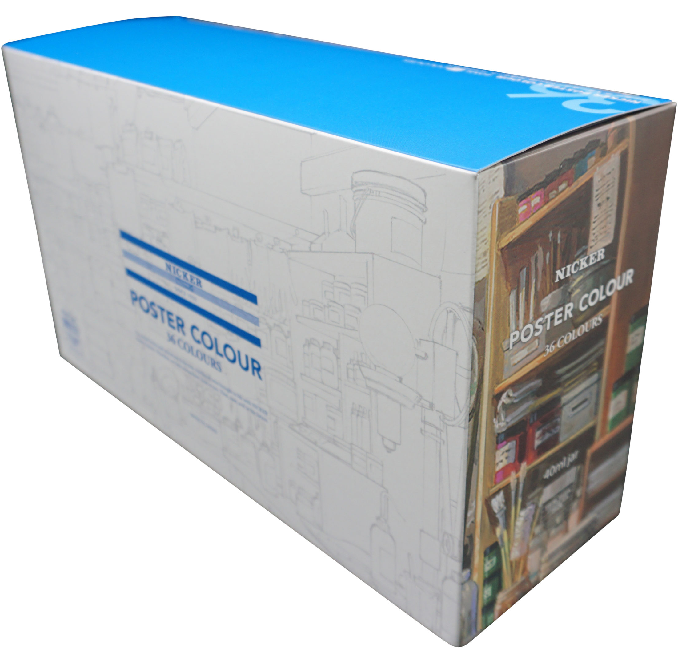 NICKER POSTER COLOUR 40mL 36 COLOURS set PC40ML36N