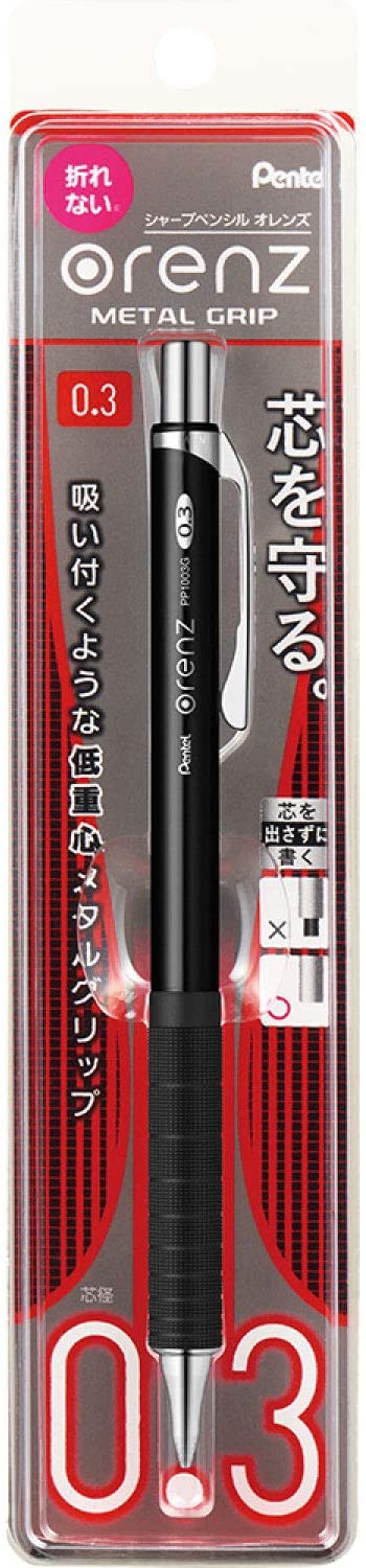Portemine Pentel sharppencil orenz metal grip 0.3 mm Black
