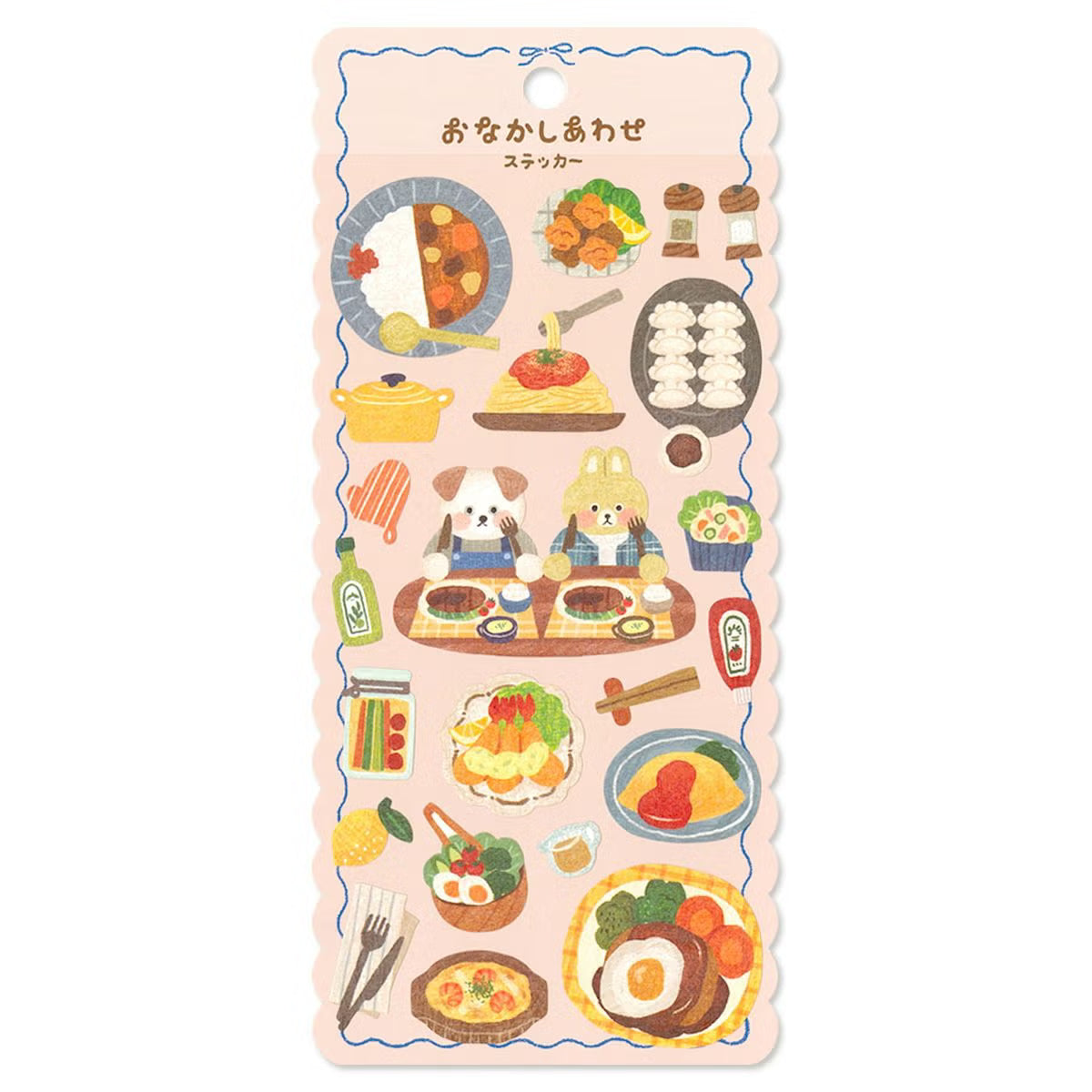 MIND WAVE Onaka Shiawase Sticker Sheet - Hungry Dinner