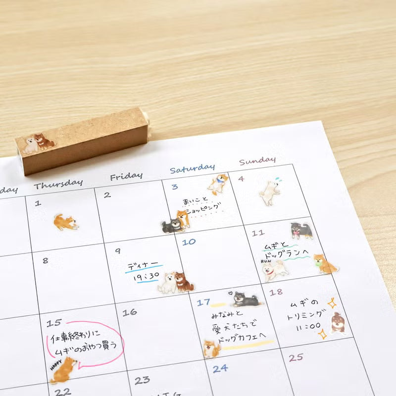 MIND WAVE Doggy Collection Sticker Sheet - Shiba Inu