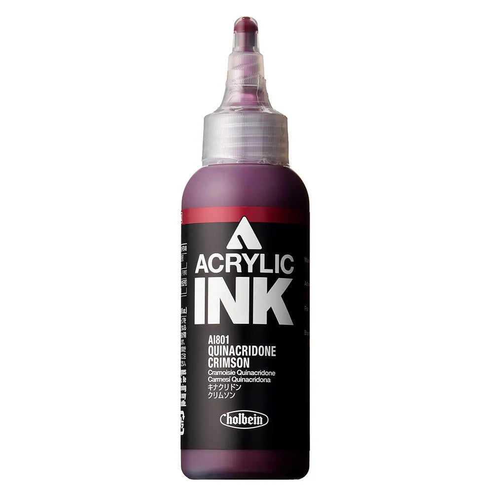 HOLBEIN ACRYLIC [INK] 100ml AI801 QUINACRIDONE CRIMSON