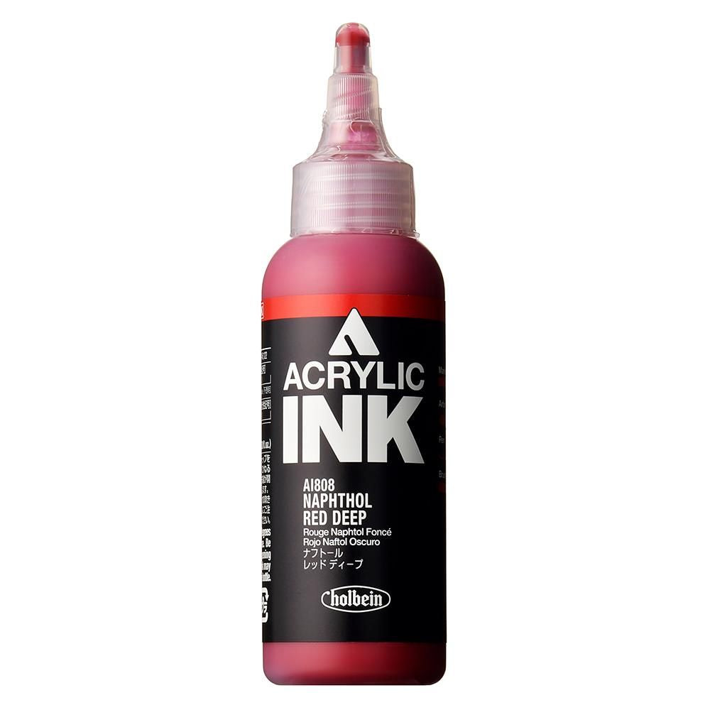 HOLBEIN ACRYLIC [INK] 100ml AI808 NAPHTHOL RED DEEP
