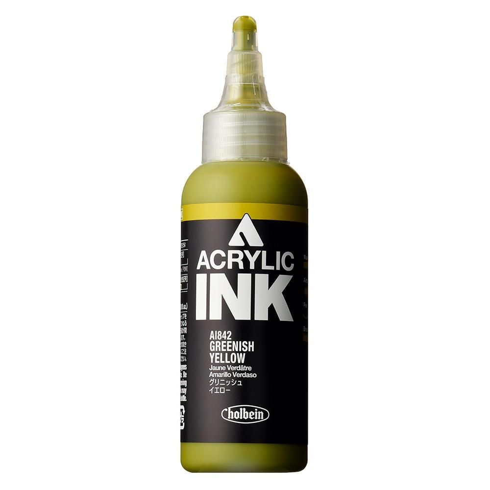 HOLBEIN ACRYLIC [INK] 100ml AI842 GREENISH YELLOW