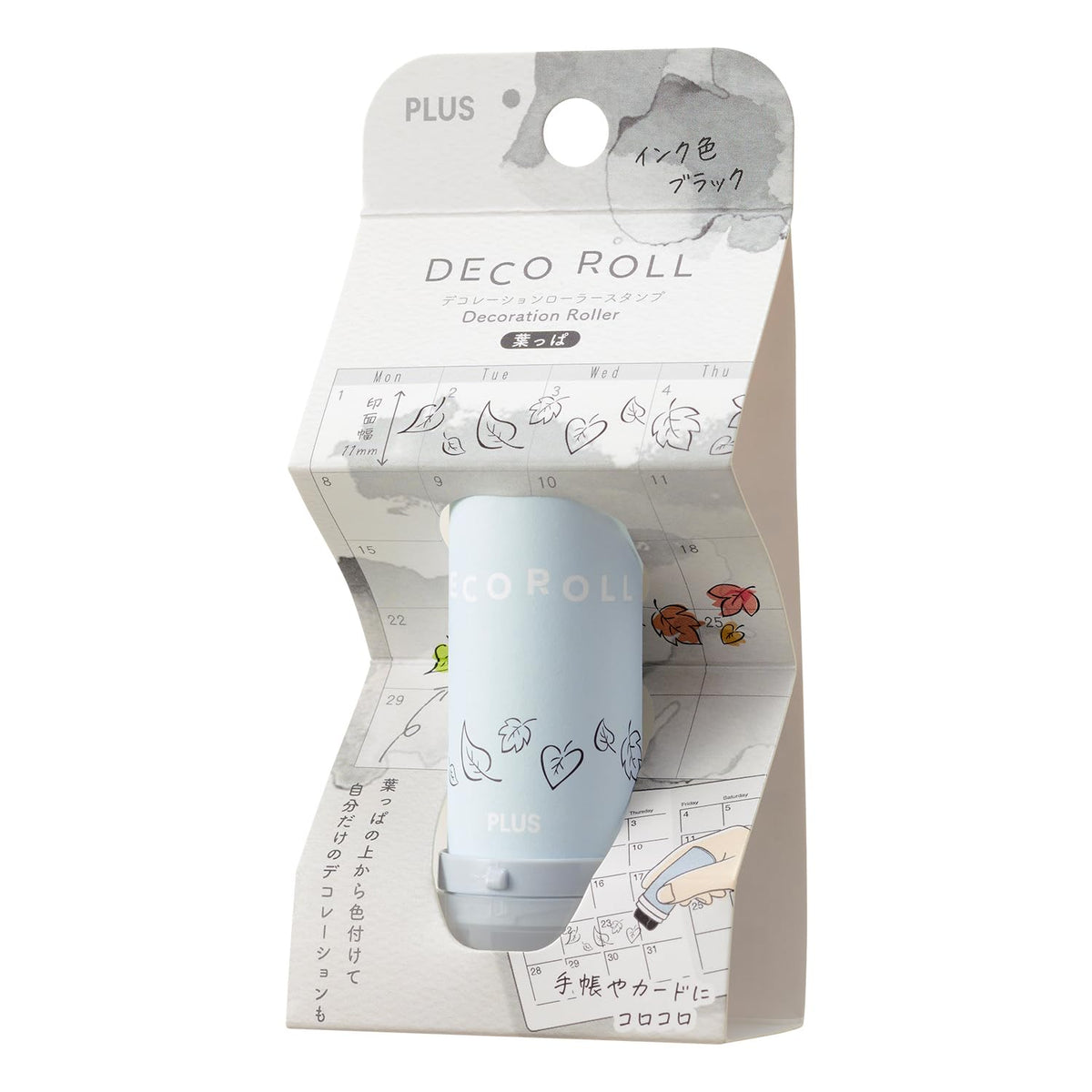 PLUS Deco Roll Decoration Roller Stamp 11mm - Leaves (Black)