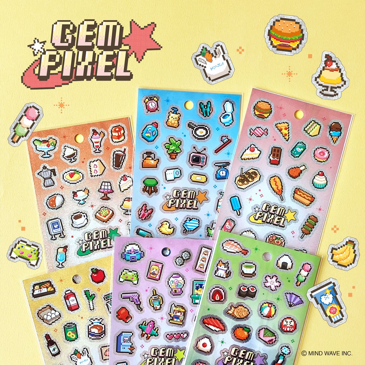 MIND WAVE Gem Pixel Sticker Sheet - Grocery Shop