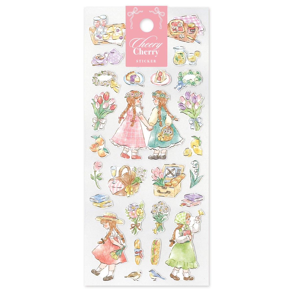 MIND WAVE Cheery Cherry Sticker Sheet - Flower Field