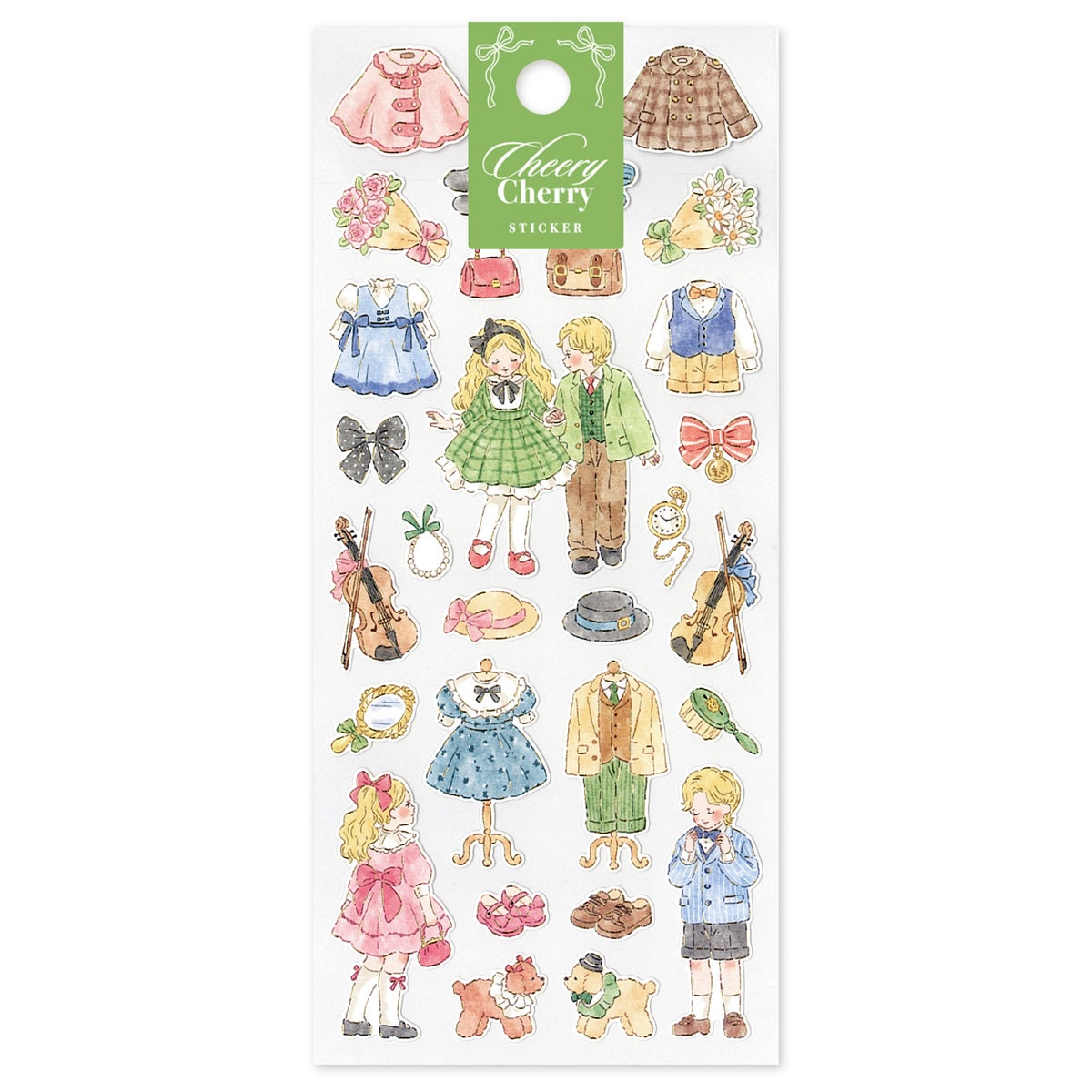 MIND WAVE Cheery Cherry Sticker Sheet - Dressing Up
