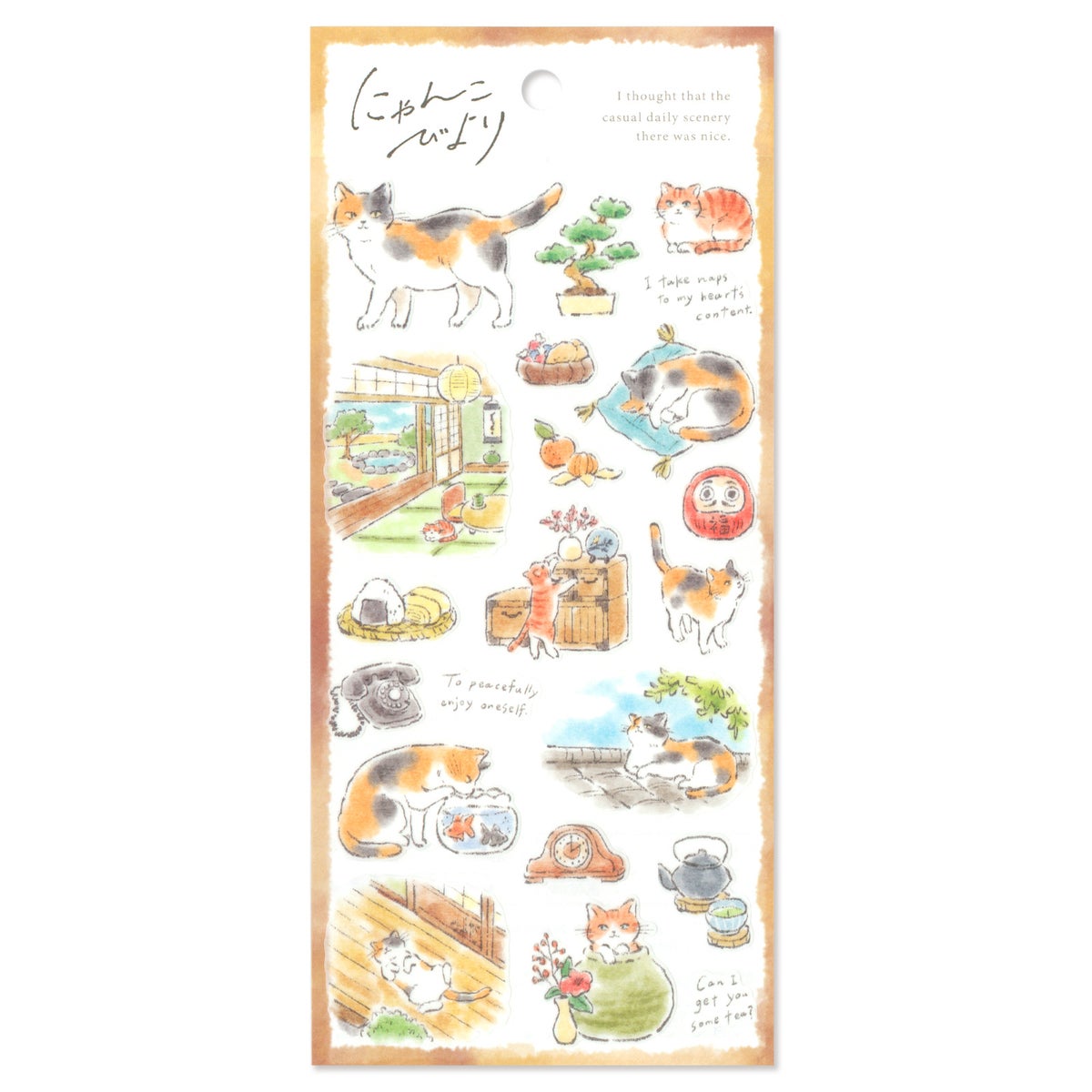 MIND WAVE Nyanko Biyori Sticker Sheet - Engawa Veranda