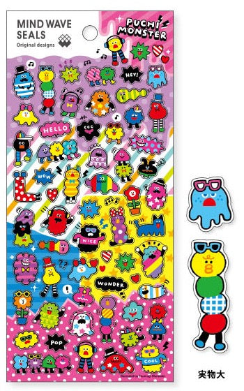 MIND WAVE Seals Sticker Sheet - Puchi Monster