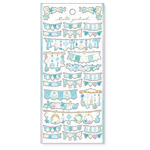 MIND WAVE Multi Garland Sticker Sheet - Light Blue