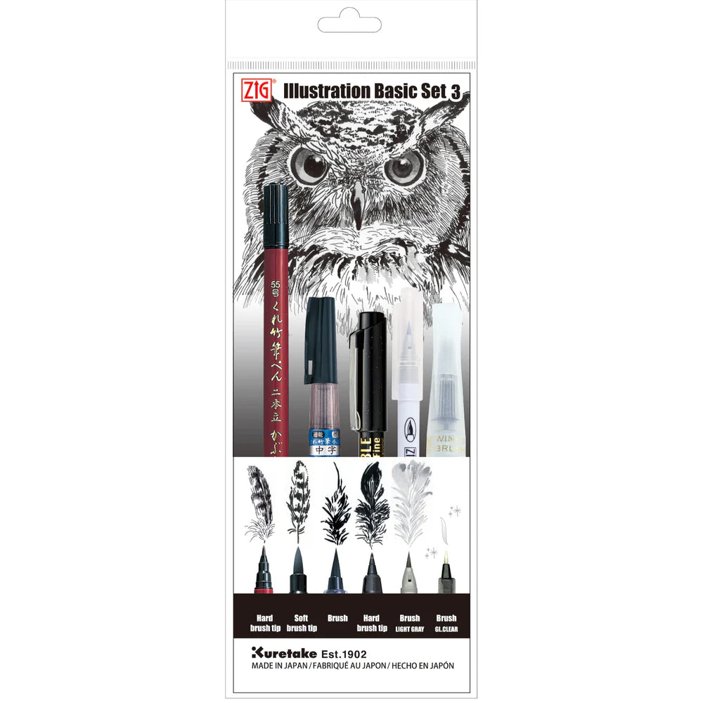 Kuretake ZIG ILLUSTRATION BASIC SET3 IKTB-22/5V